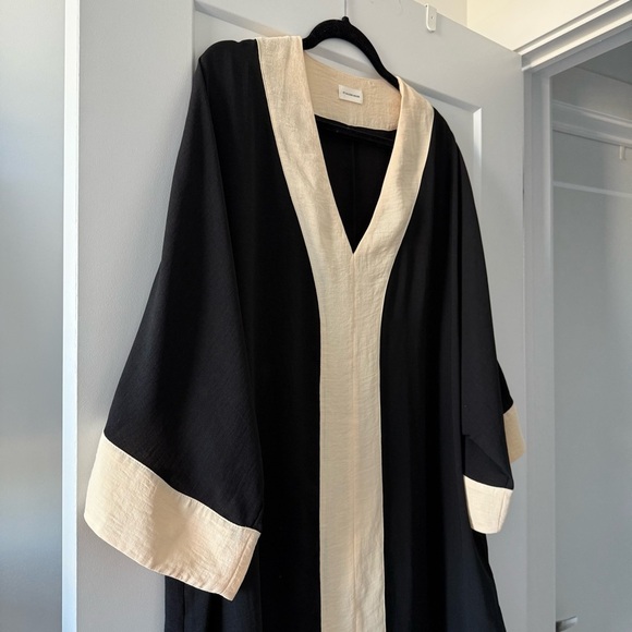 By Malene Birger black & cream Christia kaftan mini dress - size FR 44 (XL) - Picture 5 of 8